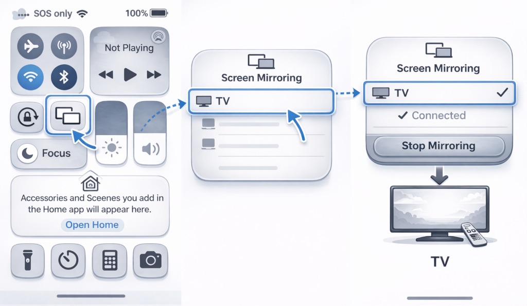 Screen mirroring setup