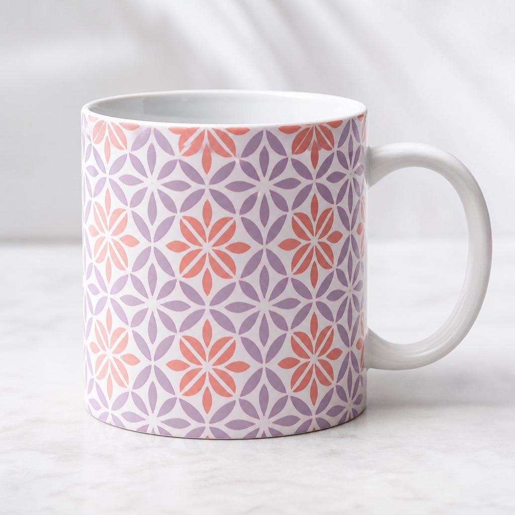 Mug wrap mockup of a repeating pattern